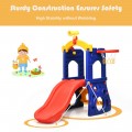 6-in-1 Freestanding Kids Slide with Basketball Hoop and Ring Toss - Gallery View 11 of 12