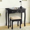 Vanity Make Up Table Set Dressing Table Set with 5 Drawers - Gallery View 14 of 24