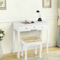 Vanity Make Up Table Set Dressing Table Set with 5 Drawers - Gallery View 2 of 24