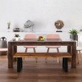 Solid Acacia Wood Patio Bench Dining Bench Seating Chair - Gallery View 7 of 11