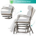 2 Pieces Patio Swing Single Glider Chair Rocking Seating - Gallery View 7 of 13