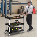 3-Shelf Utility Service Cart Aluminum Frame 490lbs Capacity with Casters - Gallery View 9 of 12