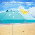 6.5 Feet Beach Umbrella with Sun Shade and Carry Bag without Weight Base - Gallery View 2 of 34