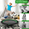 47 Inch Folding Trampoline with Safety Pad of Kids and Adults for Fitness Exercise - Gallery View 5 of 27