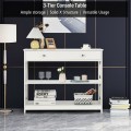 3-Tier Console Table with Drawers for Living Room Entryway
