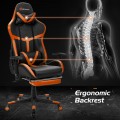Massage Gaming Chair with Footrest Lumbar Support and Headrest - Gallery View 14 of 24