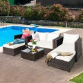 5 Pieces Patio Cushioned Rattan Furniture Set - Gallery View 42 of 71