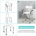 6 Adjustable Height Safety Bathtub Shower Chair with 330lbs Large Weight Capacity - Gallery View 2 of 12
