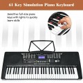 61-Key Electronic Keyboard Piano with Lighted Keys and Bench - Gallery View 9 of 12