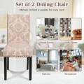 Set of 2 Fabric Upholstered Dining Chairs with Nailhead - Gallery View 50 of 58