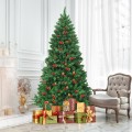 6.5 Feet Pre-lit Hinged Christmas Tree with LED Lights - Gallery View 6 of 12