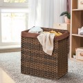 Hand-woven Foldable Rattan Laundry Basket - Gallery View 6 of 24