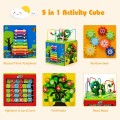 5-in-1 Wooden Activity Cube Toy - Gallery View 8 of 12