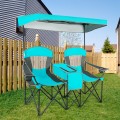 Portable Folding Camping Canopy Chairs with Cup Holder - Gallery View 19 of 35