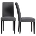 Set of 2 Fabric Upholstered Dining Chairs with Nailhead - Gallery View 9 of 58