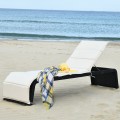 Adjustable Patio Rattan Lounge Chair with Cushions - Gallery View 30 of 35