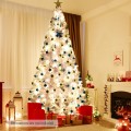 6/7.5/9 Feet White Christmas Tree with Metal Stand - Gallery View 19 of 36