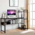 59 Inch Computer Desk Home Office Workstation 4-Tier Storage Shelves - Gallery View 3 of 48