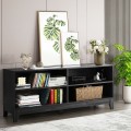 58 Inch Modern Media Center Wood TV Stand with 4 Open Storage Shelves - Gallery View 13 of 35