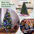 7.5 Feet Pre-Lit Artificial Spruce Christmas Tree with 550 Multicolor Lights for Festival