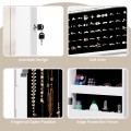Lockable Wall Door Mounted Mirror Jewelry Cabinet with LED Lights - Gallery View 16 of 27
