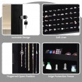 Lockable Wall Door Mounted Mirror Jewelry Cabinet with LED Lights - Gallery View 7 of 27