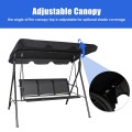 3 Person Patio Swing with Polyester Angle Adjustable Canopy and Steel Frame - Gallery View 6 of 35