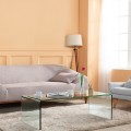 42 x 19.7 Inch Clear Tempered Glass Coffee Table with Rounded Edges - Gallery View 1 of 10