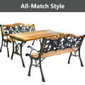 Outdoor Cast Iron Patio Bench Rose - Gallery View 11 of 12