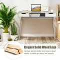Stylish Computer Desk Workstation with 2 Drawers and Solid Wood Legs - Gallery View 22 of 24