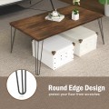 43.5 Inch Wooden Rectangular Coffee Table with Metal Legs - Gallery View 3 of 14