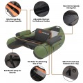 Inflatable Fishing Float Tube with Pump Storage Pockets and Fish Ruler - Gallery View 23 of 36