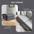 Folding Lazy Floor Chair Sofa with Armrests and Pillow - Gallery View 29 of 40