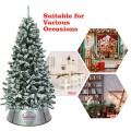 Galvanized Metal ChristmasTree Collar Skirt Ring Cover Decor - Gallery View 23 of 24