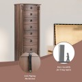 7 Drawers Retro Standing Wood Jewelry Cabinet - Gallery View 10 of 10