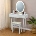 Touch Screen Vanity Makeup Table Stool Set with Lighted Mirror - Gallery View 25 of 36