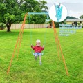 Outdoor Kids Swing Set with Heavy-Duty Metal A-Frame and Ground Stakes - Gallery View 7 of 24