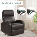 Leather Recliner Chair with 360° Swivel Glider and Padded Seat - Gallery View 24 of 36