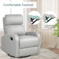 Leather Recliner Chair with 360° Swivel Glider and Padded Seat - Gallery View 10 of 36