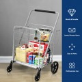Heavy Duty Folding Utility Shopping Double Cart - Gallery View 11 of 18