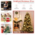 7.5 Feet Artificial Christmas Tree with Ornaments and Pre-Lit Lights - Gallery View 5 of 13