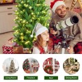 5/6/7 Feet PVC Hinged Pre-lit Artificial Fir Pencil Christmas Tree with 150 Lights - Gallery View 14 of 34