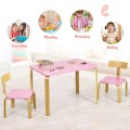 3 Piece Kids Wooden Activity Table and 2 Chairs Set - Gallery View 17 of 24