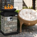 40000BTU Outdoor Propane Burning Fire Bowl Column Realistic Look Firepit Heater - Gallery View 7 of 27