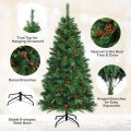 5/6/7 Feet Pre-lit Artificial Hinged Christmas Tree with LED Lights - Gallery View 15 of 30