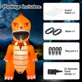 8 Feet Halloween Inflatables Pumpkin Head Dinosaur with LED Lights and 4 Stakes - Gallery View 5 of 11