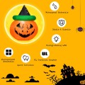 4 Feet Halloween Inflatable LED Pumpkin with Witch Hat - Gallery View 5 of 12