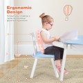 Wood Activity Kids Table and Chair Set with Center Mesh Storage - Gallery View 5 of 57