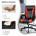 Swivel PU Leather Office Gaming Chair with Padded Armrest - Gallery View 24 of 36