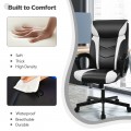 Swivel PU Leather Office Gaming Chair with Padded Armrest - Gallery View 12 of 36